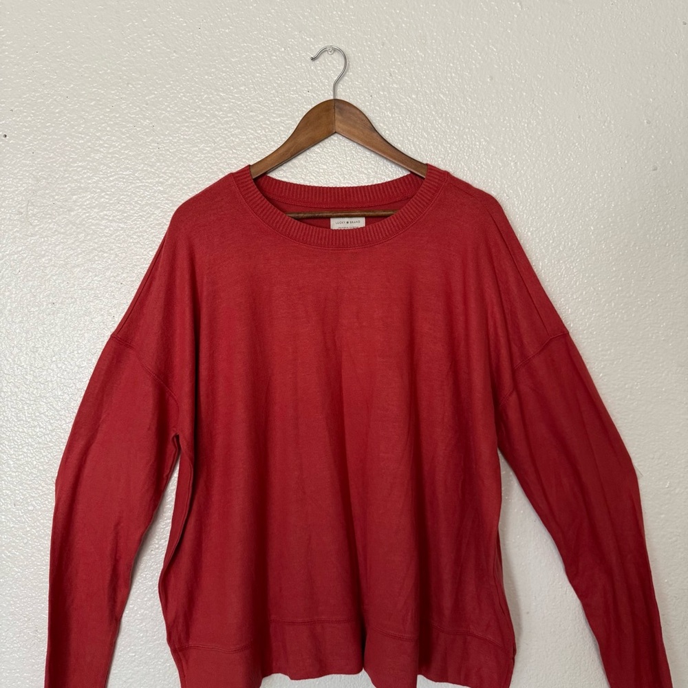 Lucky Brand Sweater Women’s Size XL Orange Long Slevee